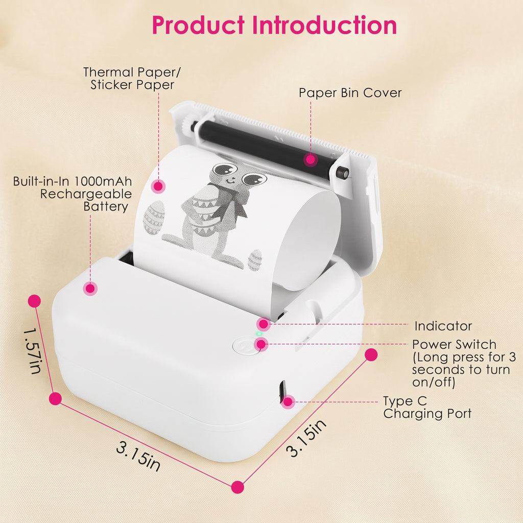 Mini Bluetooth Label Printer — Portable Sticker & Photo Maker